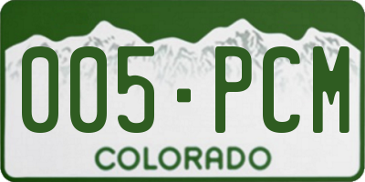 CO license plate 005PCM