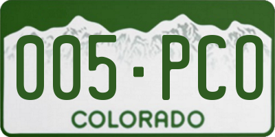 CO license plate 005PCO