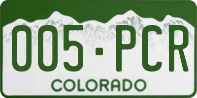 CO license plate 005PCR