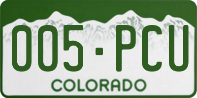 CO license plate 005PCU