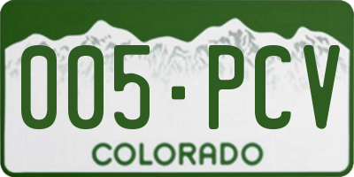 CO license plate 005PCV