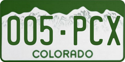 CO license plate 005PCX