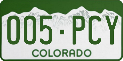 CO license plate 005PCY