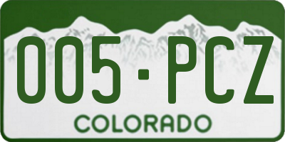 CO license plate 005PCZ