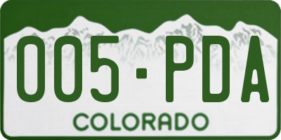 CO license plate 005PDA