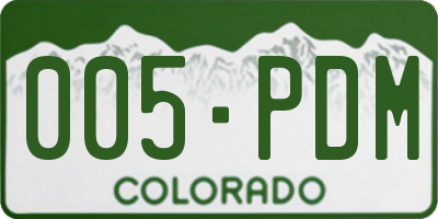 CO license plate 005PDM