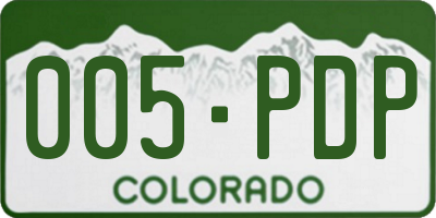 CO license plate 005PDP