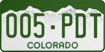 CO license plate 005PDT