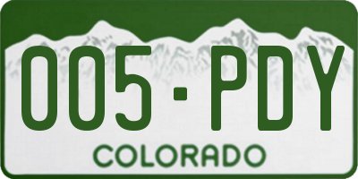 CO license plate 005PDY