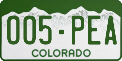 CO license plate 005PEA
