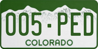 CO license plate 005PED