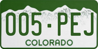 CO license plate 005PEJ
