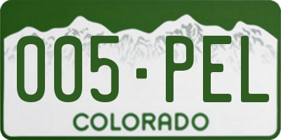 CO license plate 005PEL