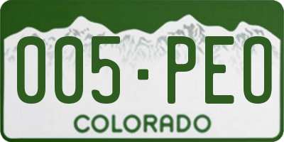 CO license plate 005PEO