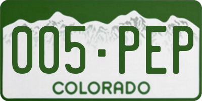 CO license plate 005PEP
