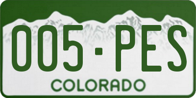 CO license plate 005PES
