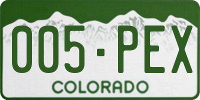 CO license plate 005PEX
