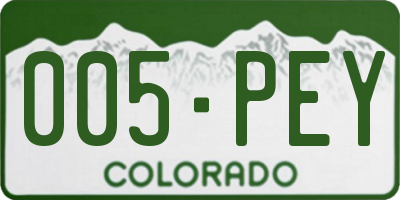 CO license plate 005PEY