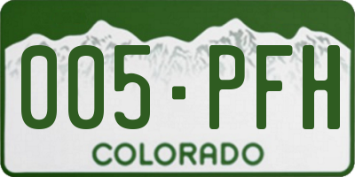 CO license plate 005PFH