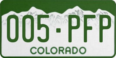 CO license plate 005PFP
