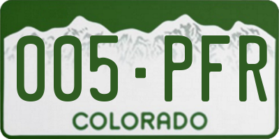 CO license plate 005PFR