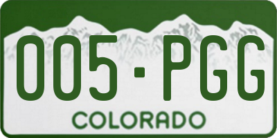 CO license plate 005PGG