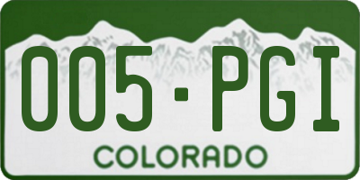 CO license plate 005PGI