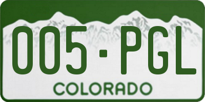 CO license plate 005PGL