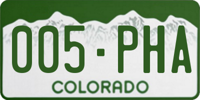 CO license plate 005PHA