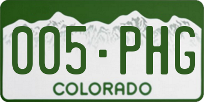CO license plate 005PHG