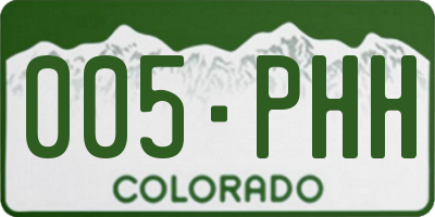 CO license plate 005PHH