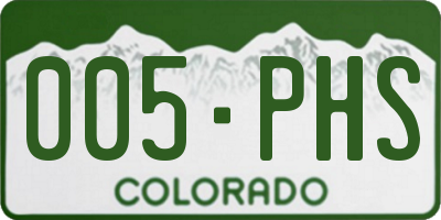 CO license plate 005PHS