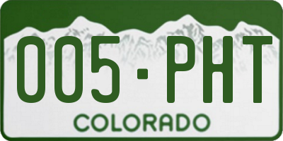 CO license plate 005PHT