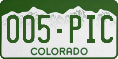 CO license plate 005PIC