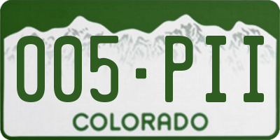 CO license plate 005PII