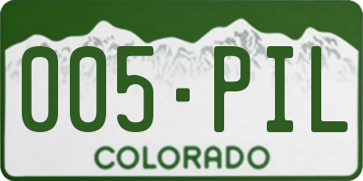 CO license plate 005PIL