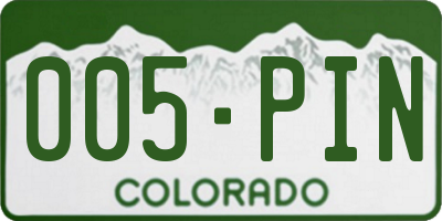 CO license plate 005PIN