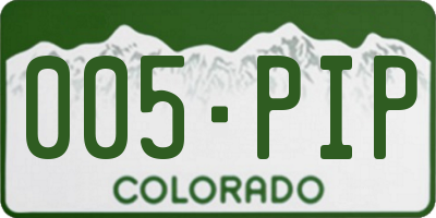 CO license plate 005PIP
