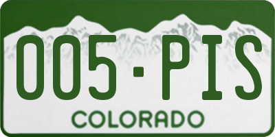 CO license plate 005PIS