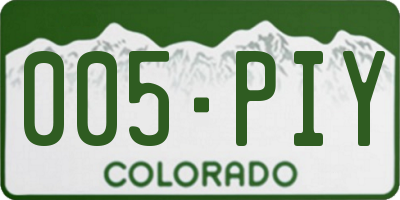 CO license plate 005PIY