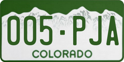 CO license plate 005PJA