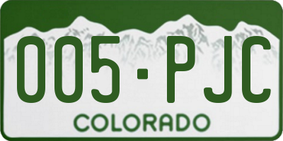 CO license plate 005PJC