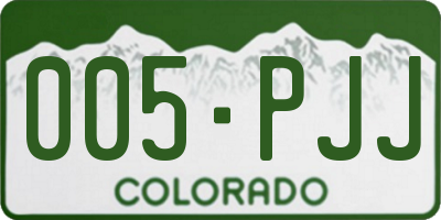 CO license plate 005PJJ