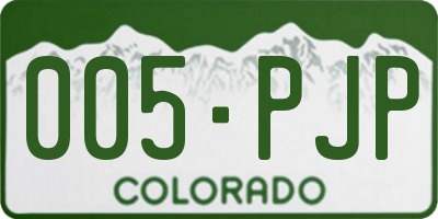 CO license plate 005PJP