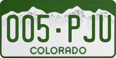 CO license plate 005PJU