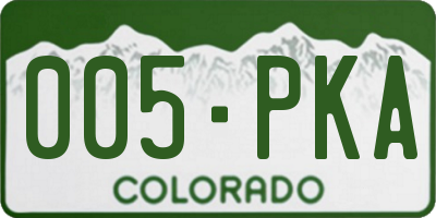 CO license plate 005PKA
