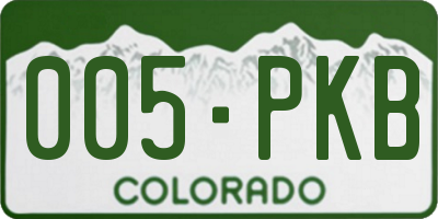 CO license plate 005PKB