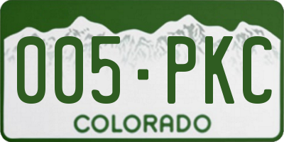CO license plate 005PKC