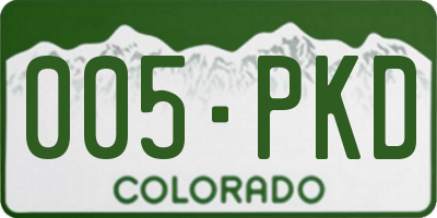 CO license plate 005PKD