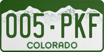 CO license plate 005PKF